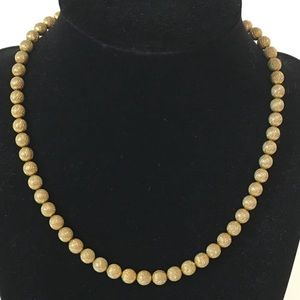 Vintage 1930’s Trifari Necklace Metal Bead Collectible Jewelry Gold Tone